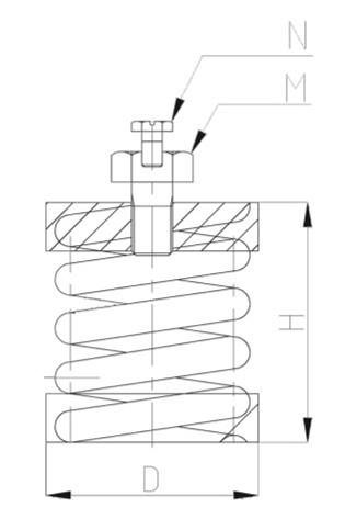 ZTH型<a href='http://www.0580rencai.cn' target='_blank'><u>彈簧減震器</u></a>結(jié)構(gòu)圖